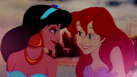 porn little mermaid|Jasmine gets creampied by Ariel wearing black stockings .